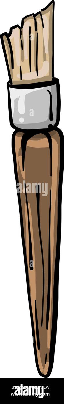 Brown brush, illustration, vector on white background. Stock Vector