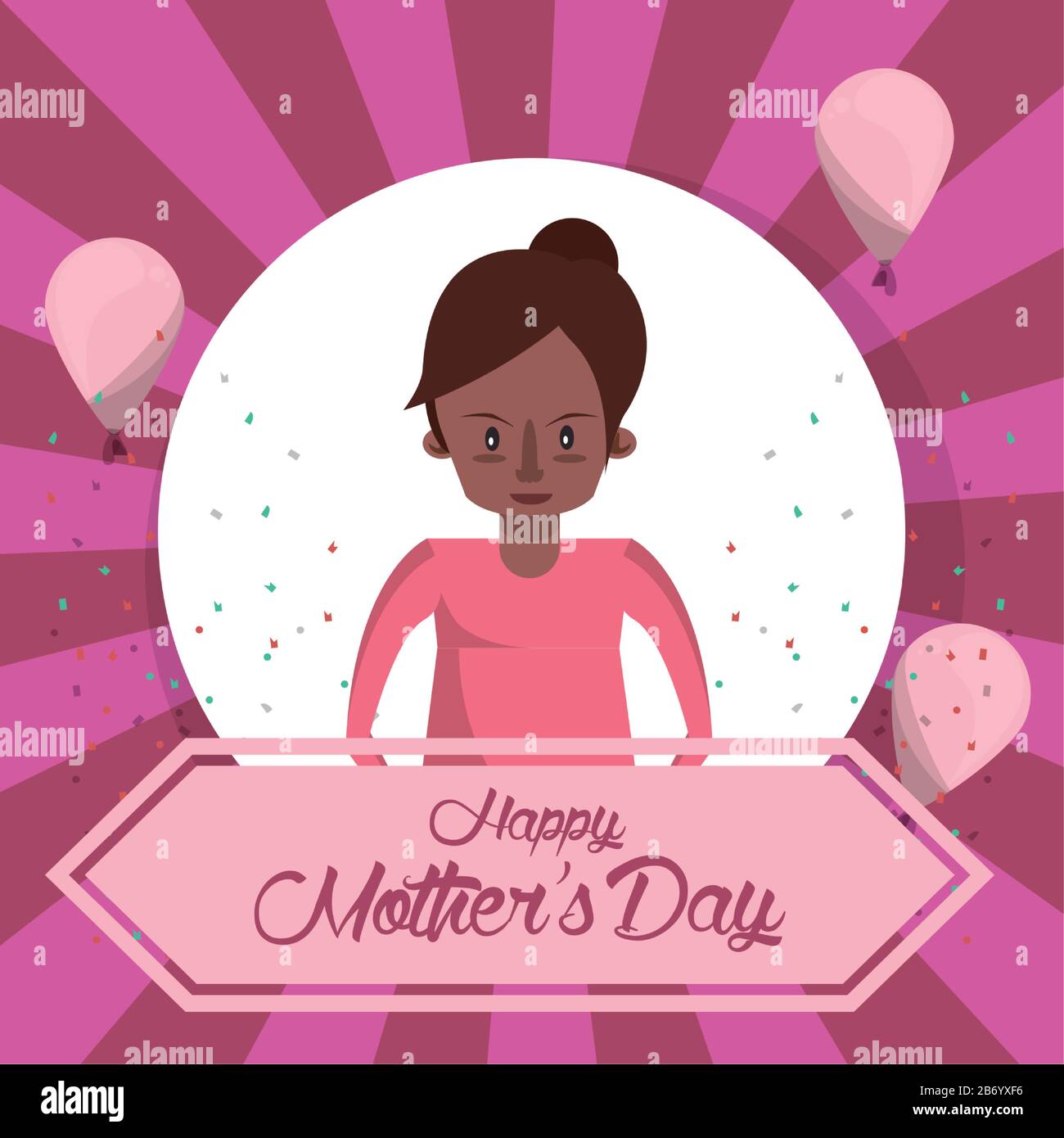 happy mothers day card with afro mother character Stock Vector Image ...