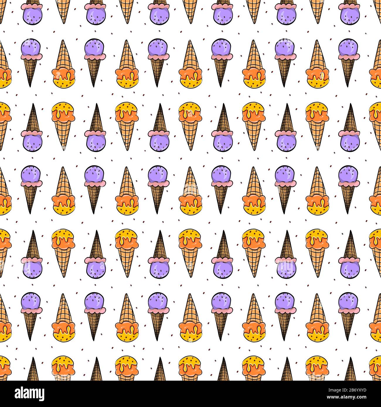 Ice cream pattern, illustration, vector on white background Stock ...