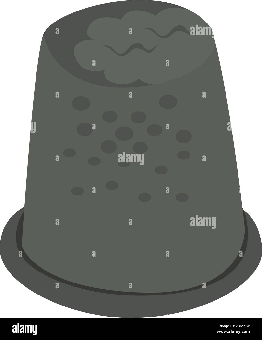 Thimble for thumb, illustration, vector on white background Stock