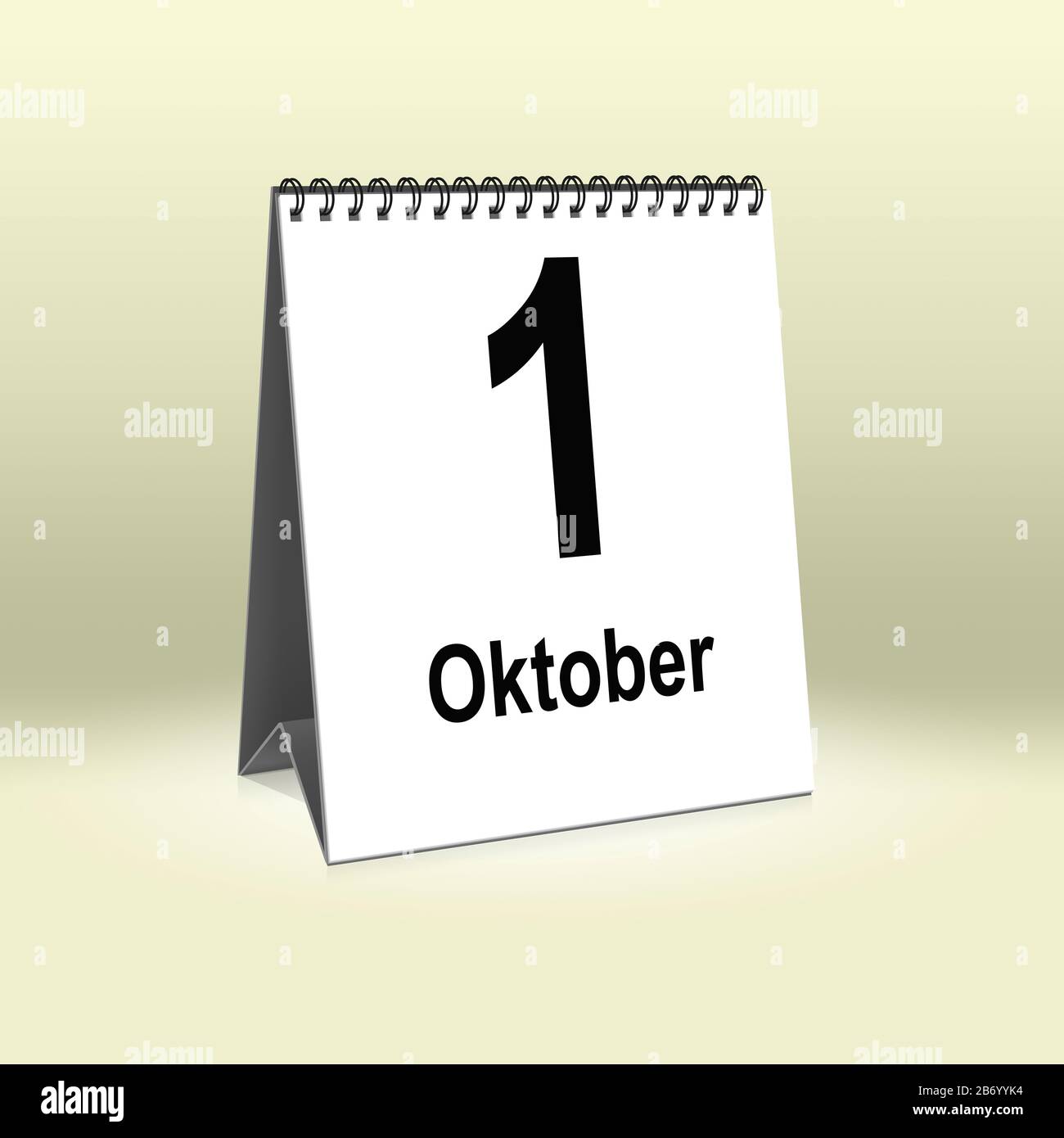 A calendar for the desk shows October 1st | Ein Kalender für den  Schreibtisch zeigt den 1. Oktober Stock Photo - Alamy, image size:1300x1390
