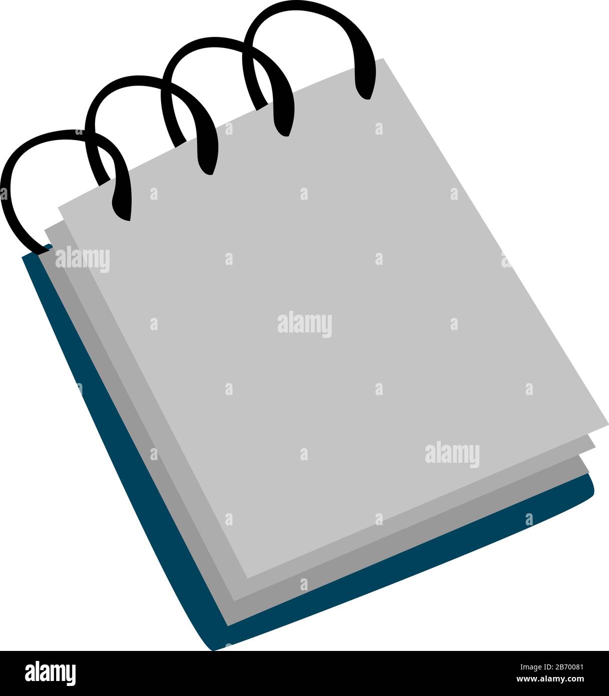 Blank notebook, illustration, vector on white background. Stock Vector