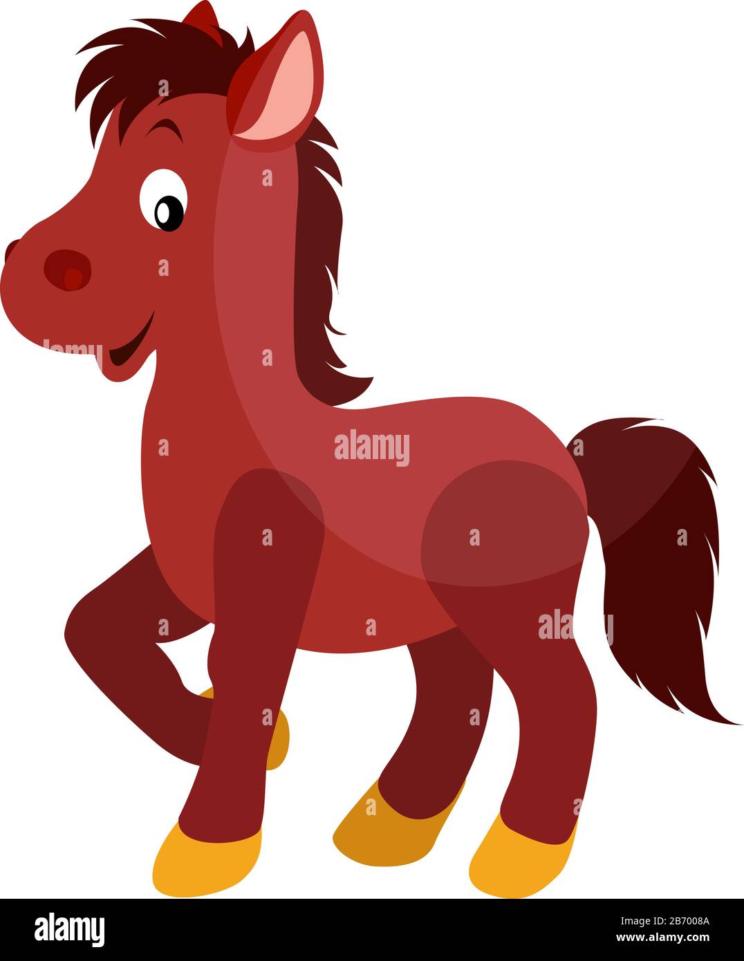 Red horse, illustration, vector on white background Stock Vector Image
