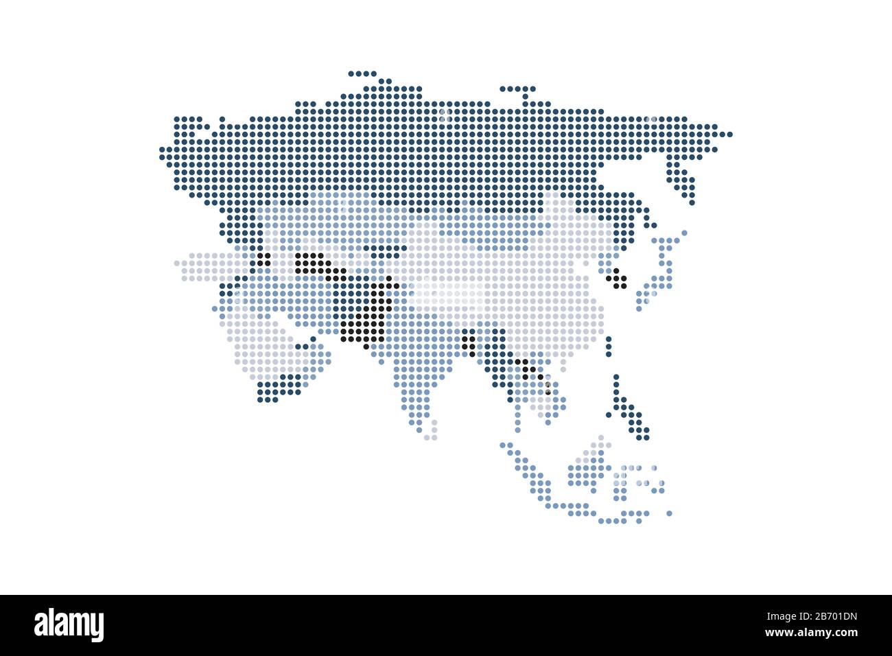 Dotted map of Asia. Vector eps 10 Stock Vector