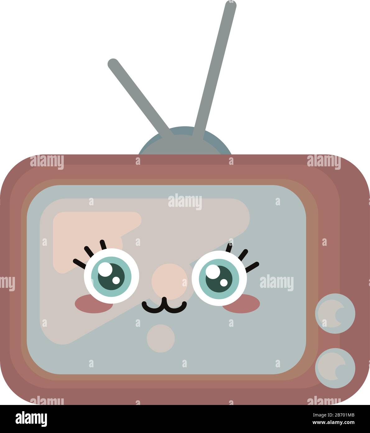 Cute retro TV, illustration, vector on white background. Stock Vector