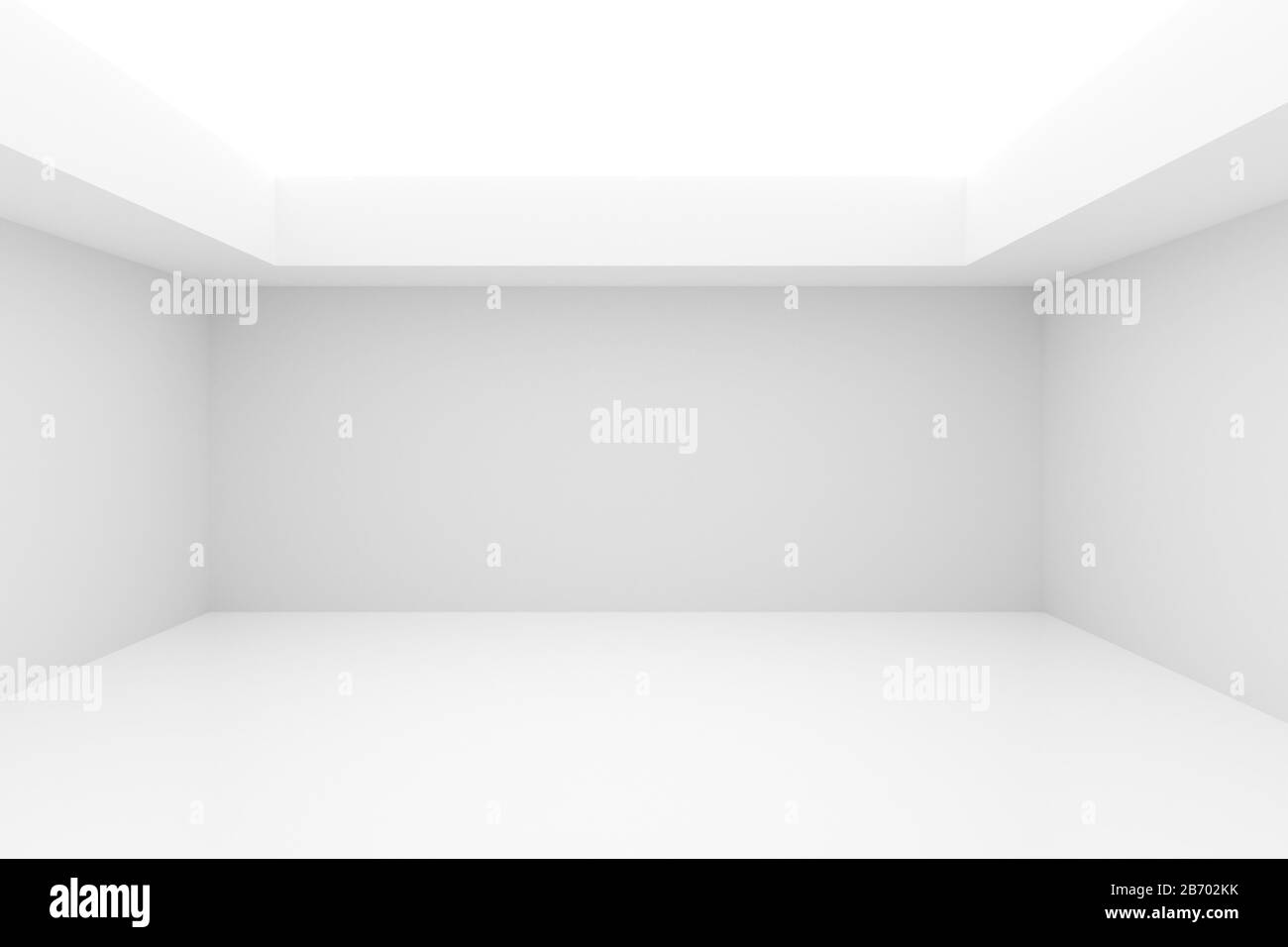Empty white room with indirect lighting from the ceiling- gallery ...