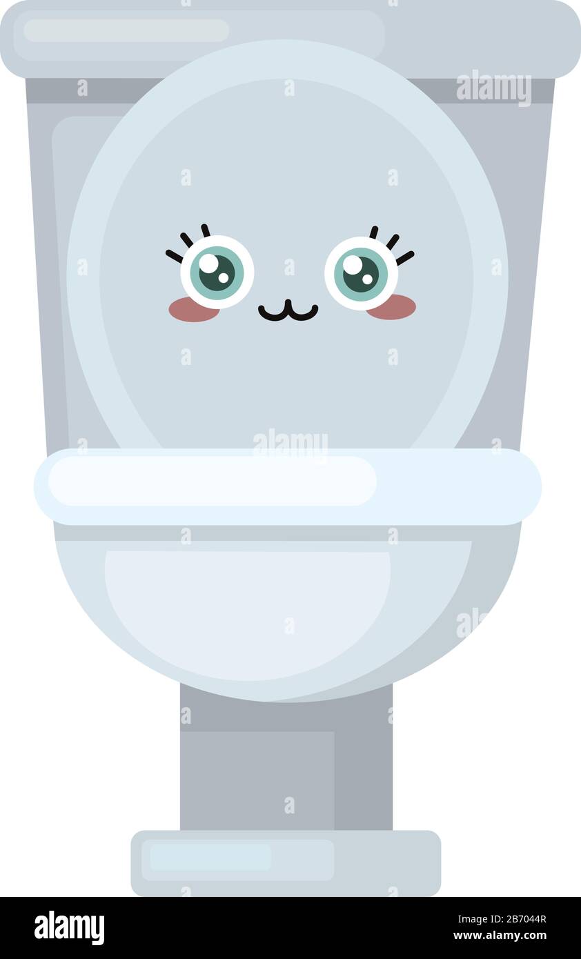 Cute toilet, illustration, vector on white background. Stock Vector