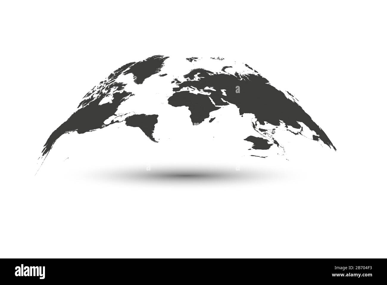 3D Globe Map Template Monochrome Design for Education, Science, Web Presentations. Vector Illustration Stock Vector