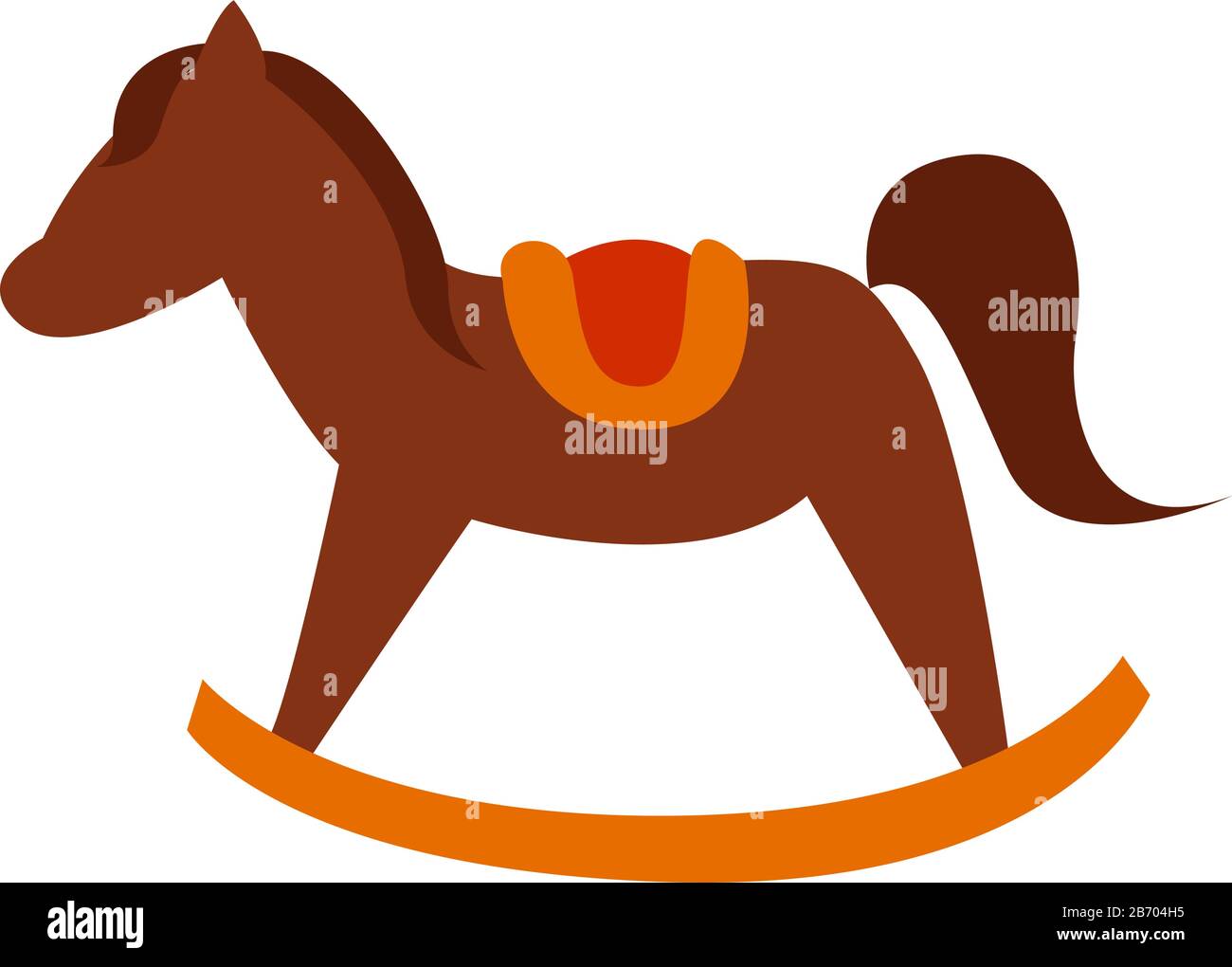 Wooden horse, illustration, vector on white background Stock Vector