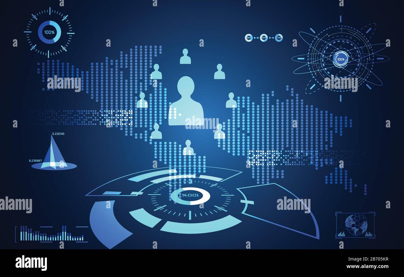 abstract technology ui futuristic map hud interface hologram elements ...