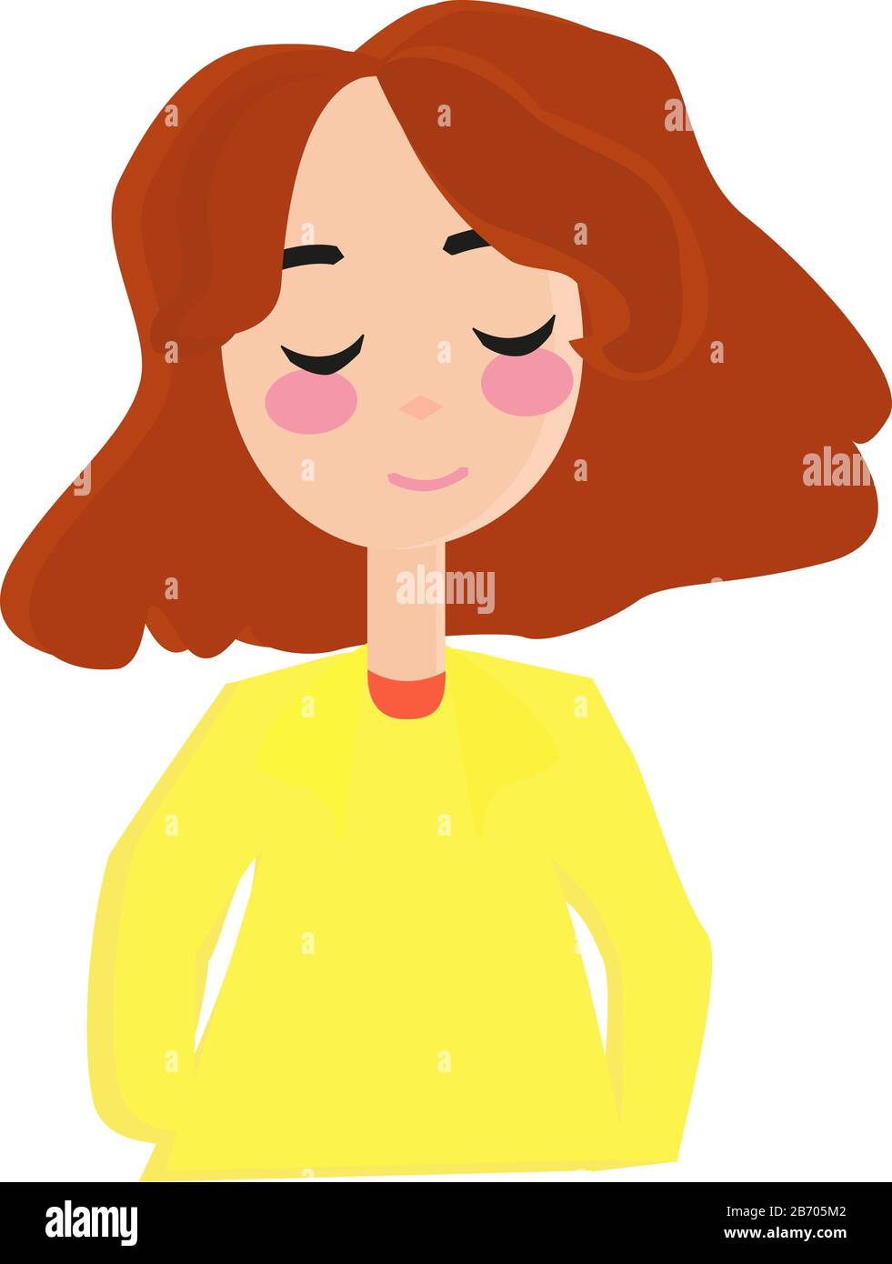 Girl in yellow, illustration, vector on white background Stock Vector ...