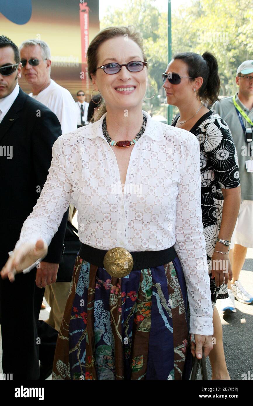 Venice, 07/09/2006. 63rd Venice Film Festival. Meryl Streep arrives to attend the press conference of the film 'Devil wears Prada' directed by David F Stock Photo