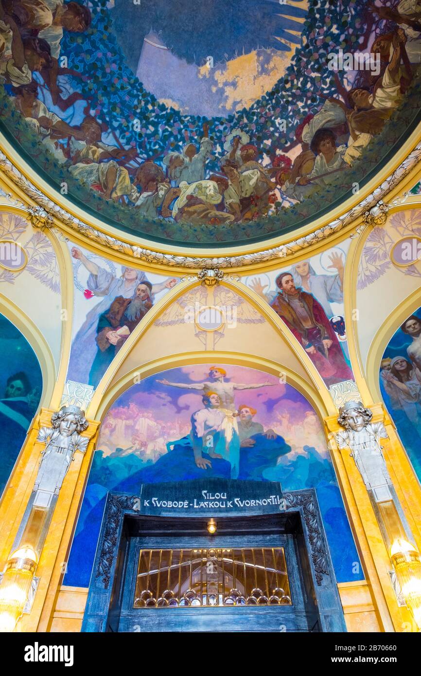 Czech Republic, Prague, Stare Mesto (Old Town). The Mucha Room at