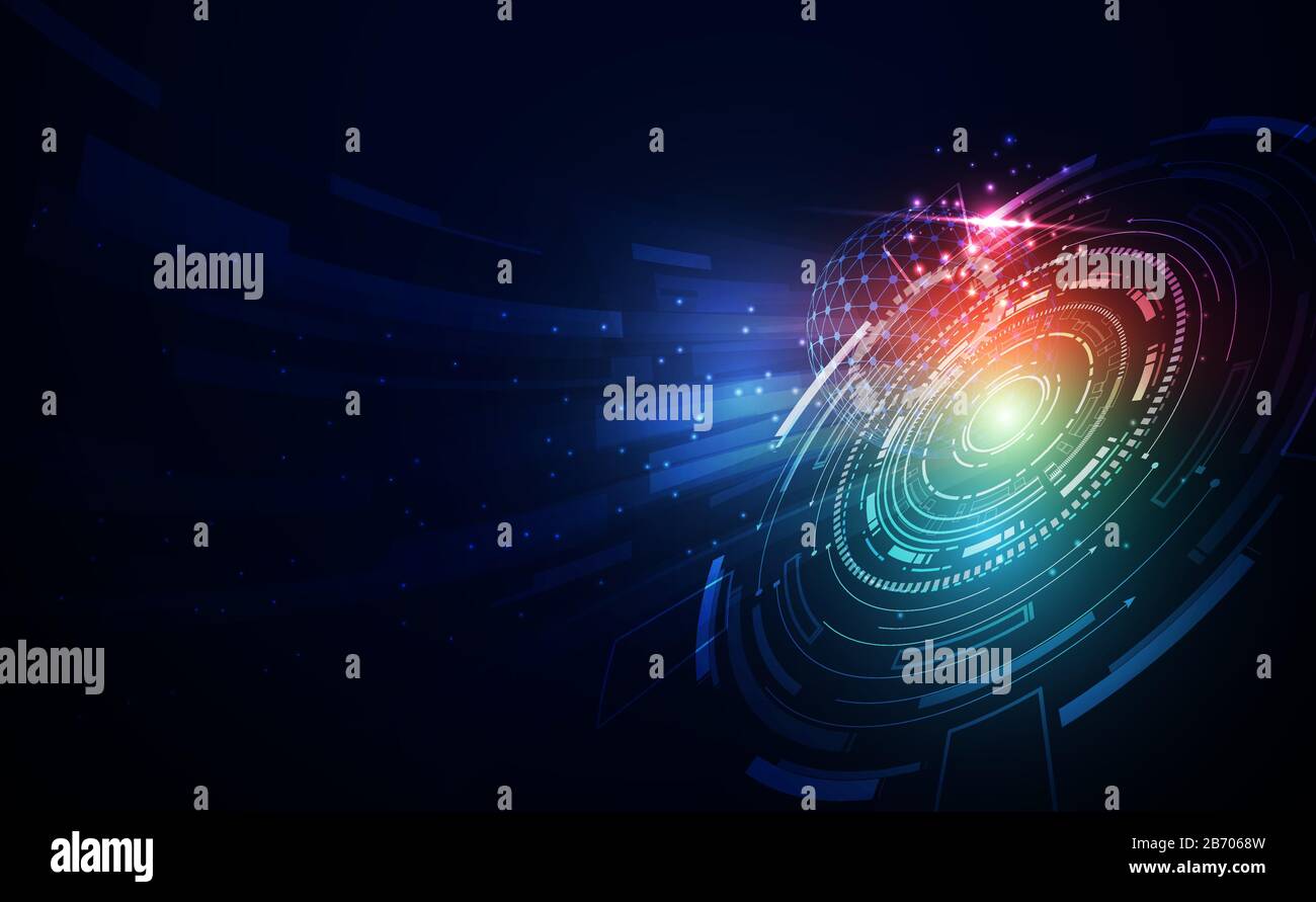 Modern Abstract technology concept communication circle digital