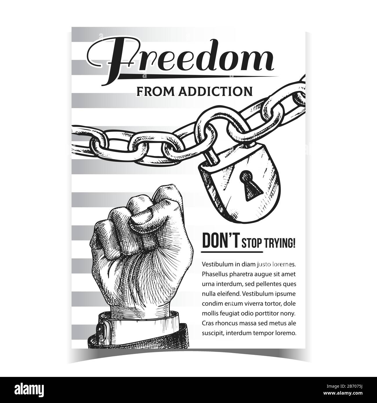 Freedom from addiction advertising poster vector stock vector image
