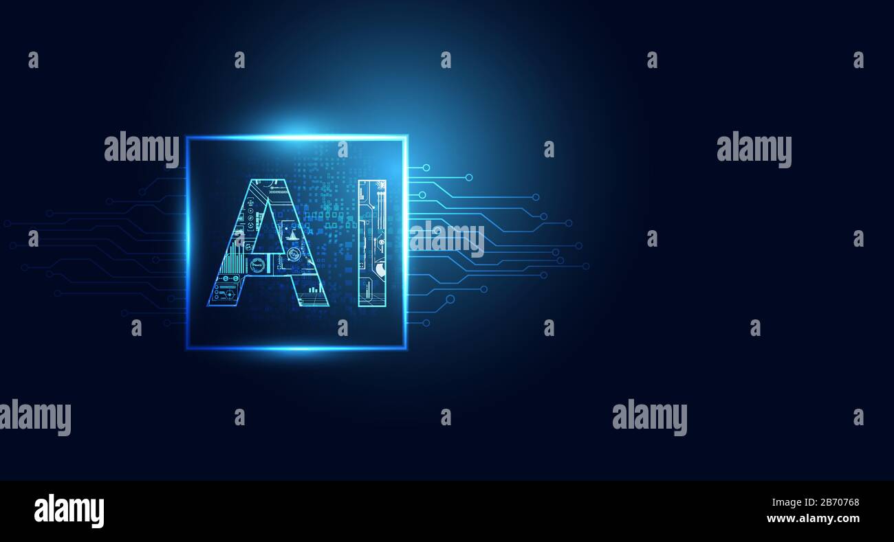 Abstract technology Ai computing concept working data of Artificial ...