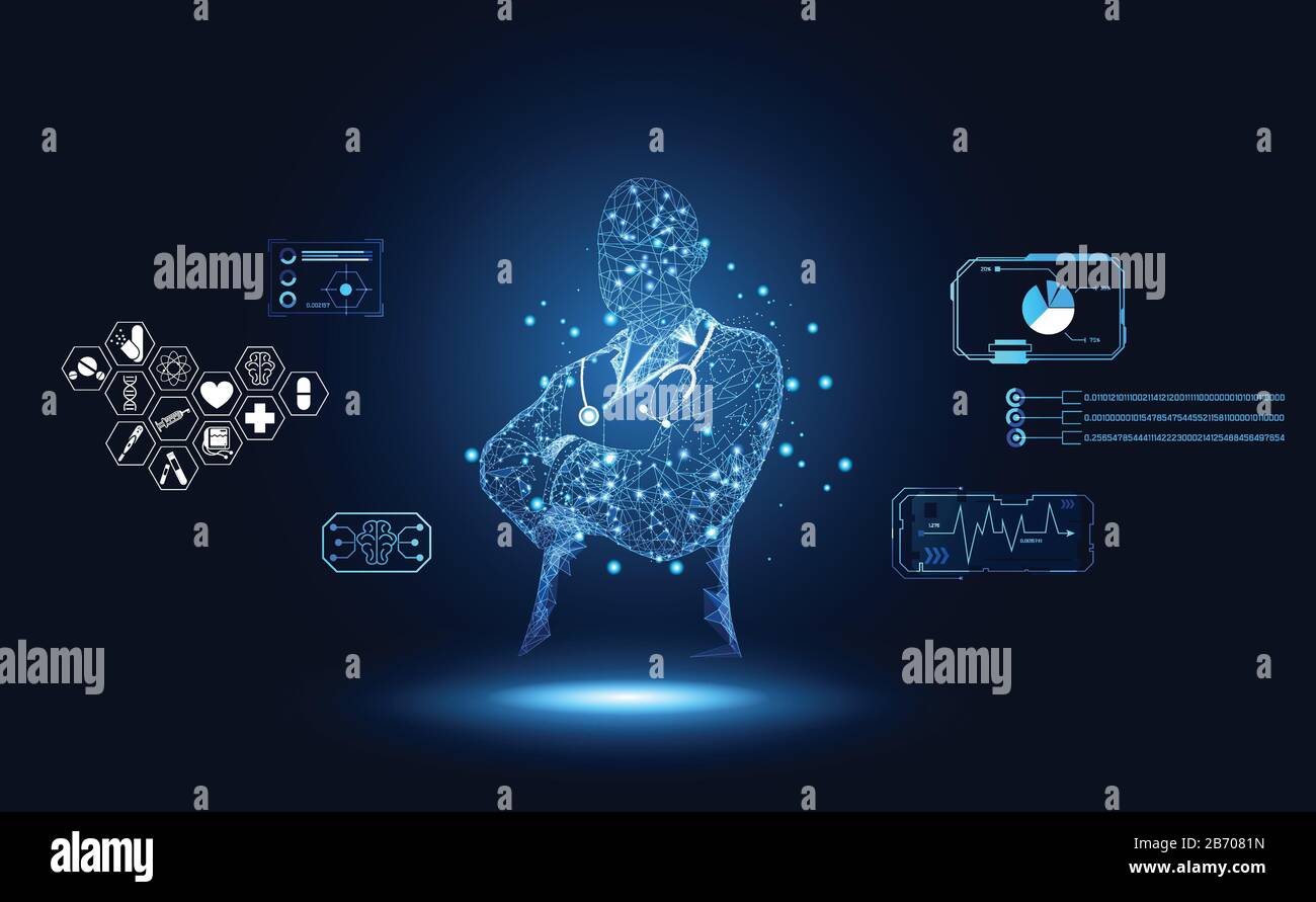 Abstract health medical science healthcare icon digital technology ...