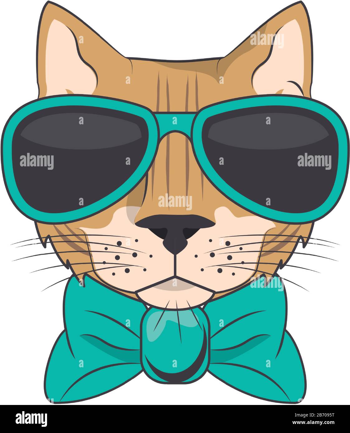 funny cat with sunglasses cool style Stock Vector Image & Art - Alamy
