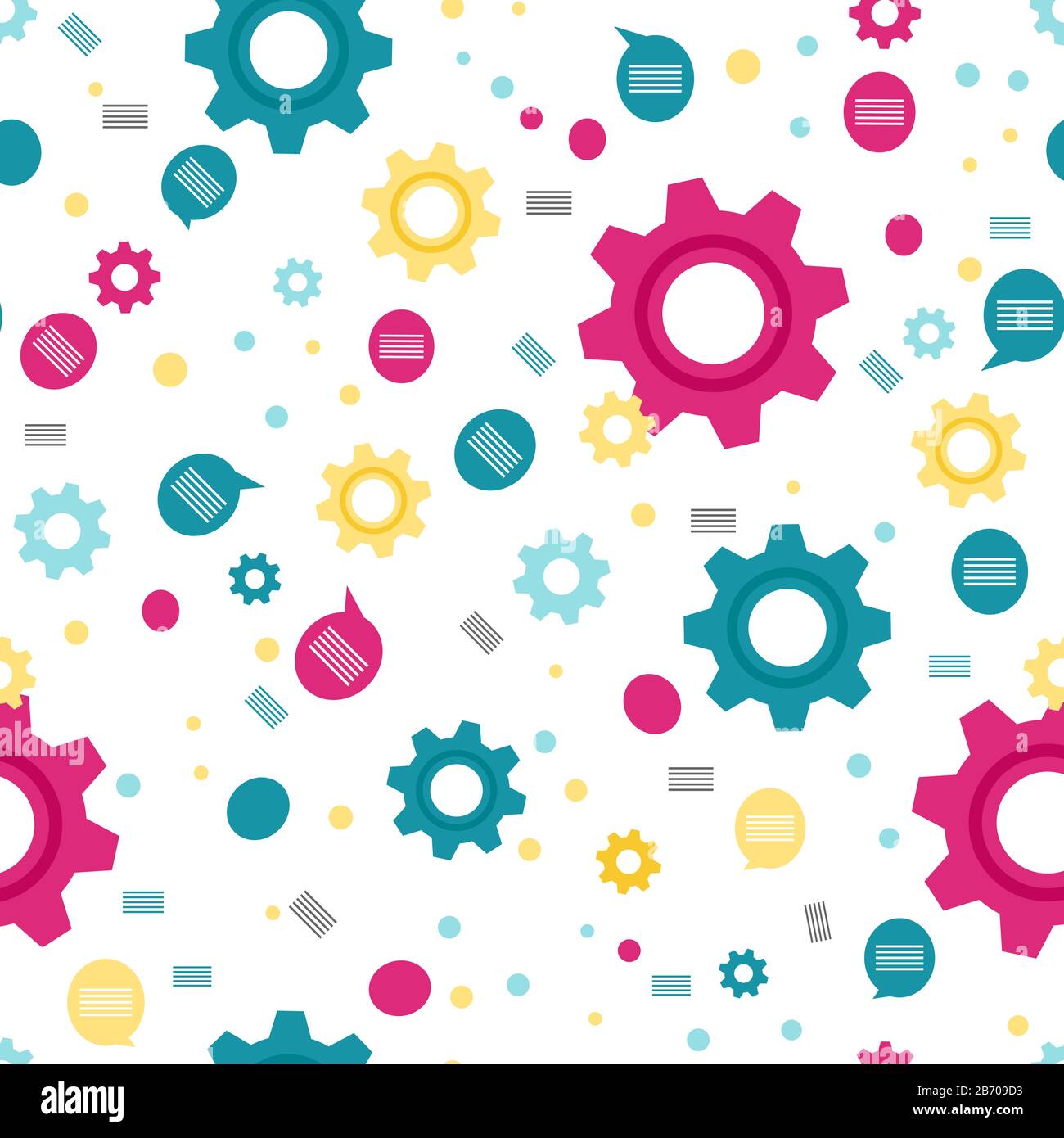 Vector industry seamless pattern Illustration with gear, cog wheel ...