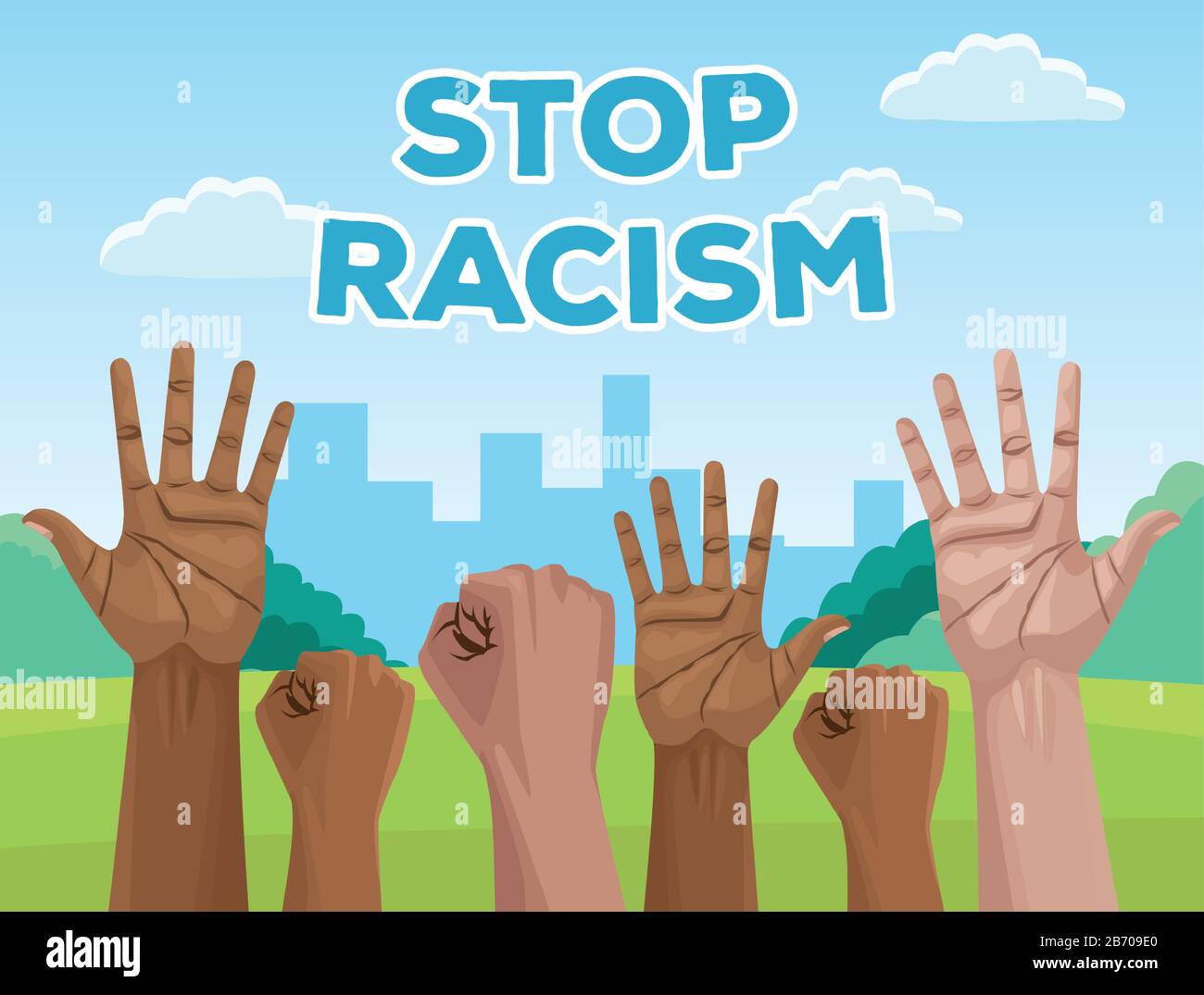 interracial hands stop racism campaign Stock Vector Image & Art - Alamy