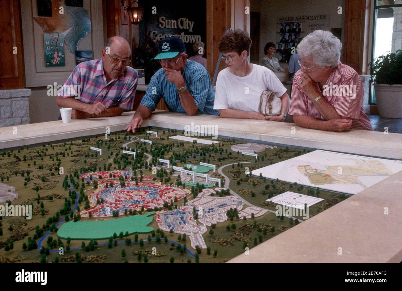 Georgetown, Texas: Potential homeowners view model of Sun City, a master-planned community for residents over 55 years old.  ©Bob Daemmrich Stock Photo