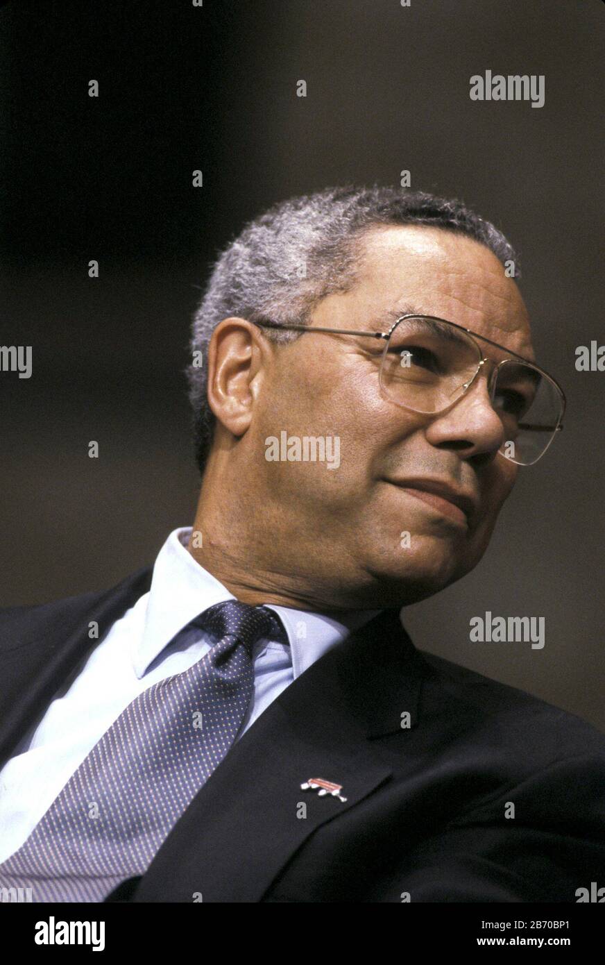 San Antonio, Texas USA:  Colin Powell promoting volunteerism at the 'Texas Challenge' rally. ©Bob Daemmrich Stock Photo