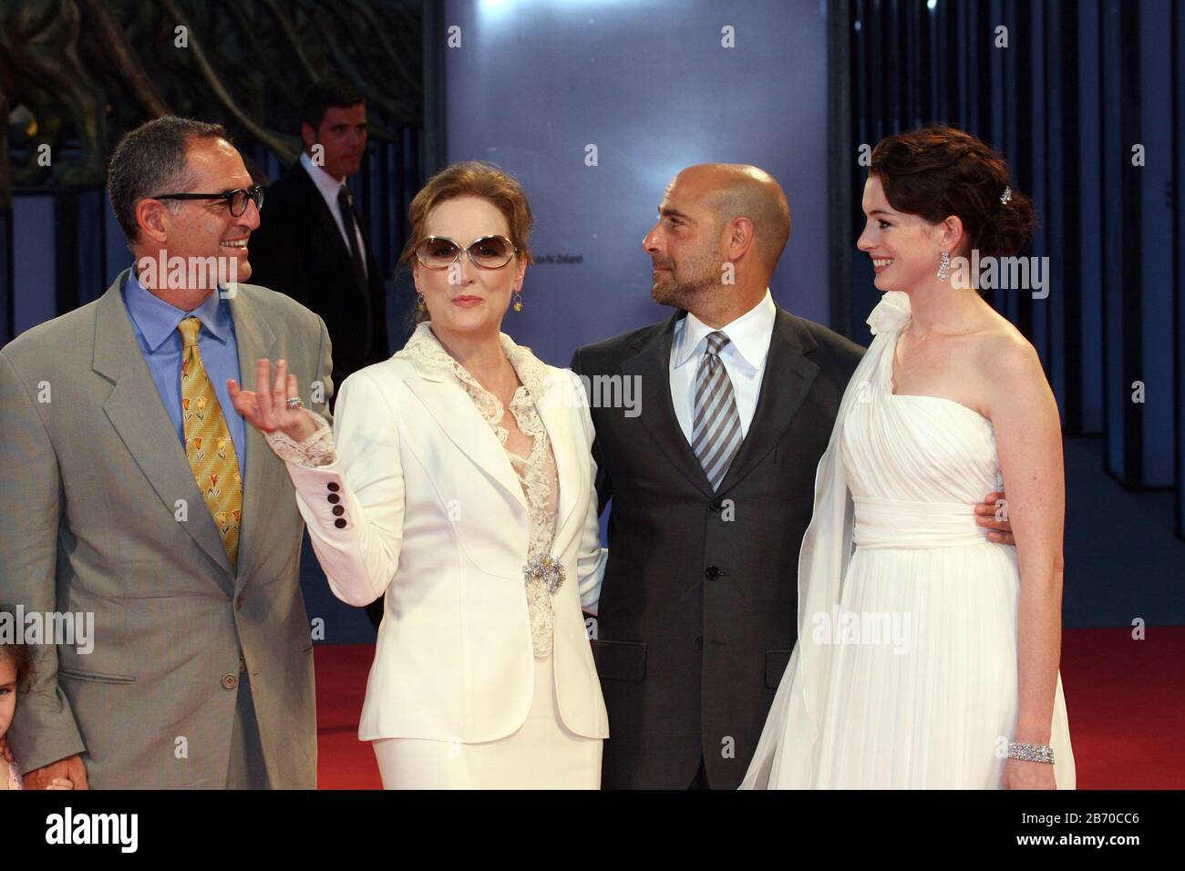 Venice, 07/09/2006. 63rd VFF. David Frankel, Meryl Streep, Stanley Tucci and Anne Hathaway attending the premiere of the film 'Devil  wears Prada'. Stock Photo