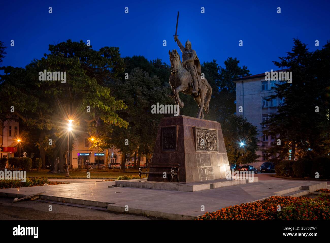 Varna, Bulgaria, October 02, 2018: The monument to Tsar Kaloyan , King of the Bulgarians  constructed in 2007. Stock Photo