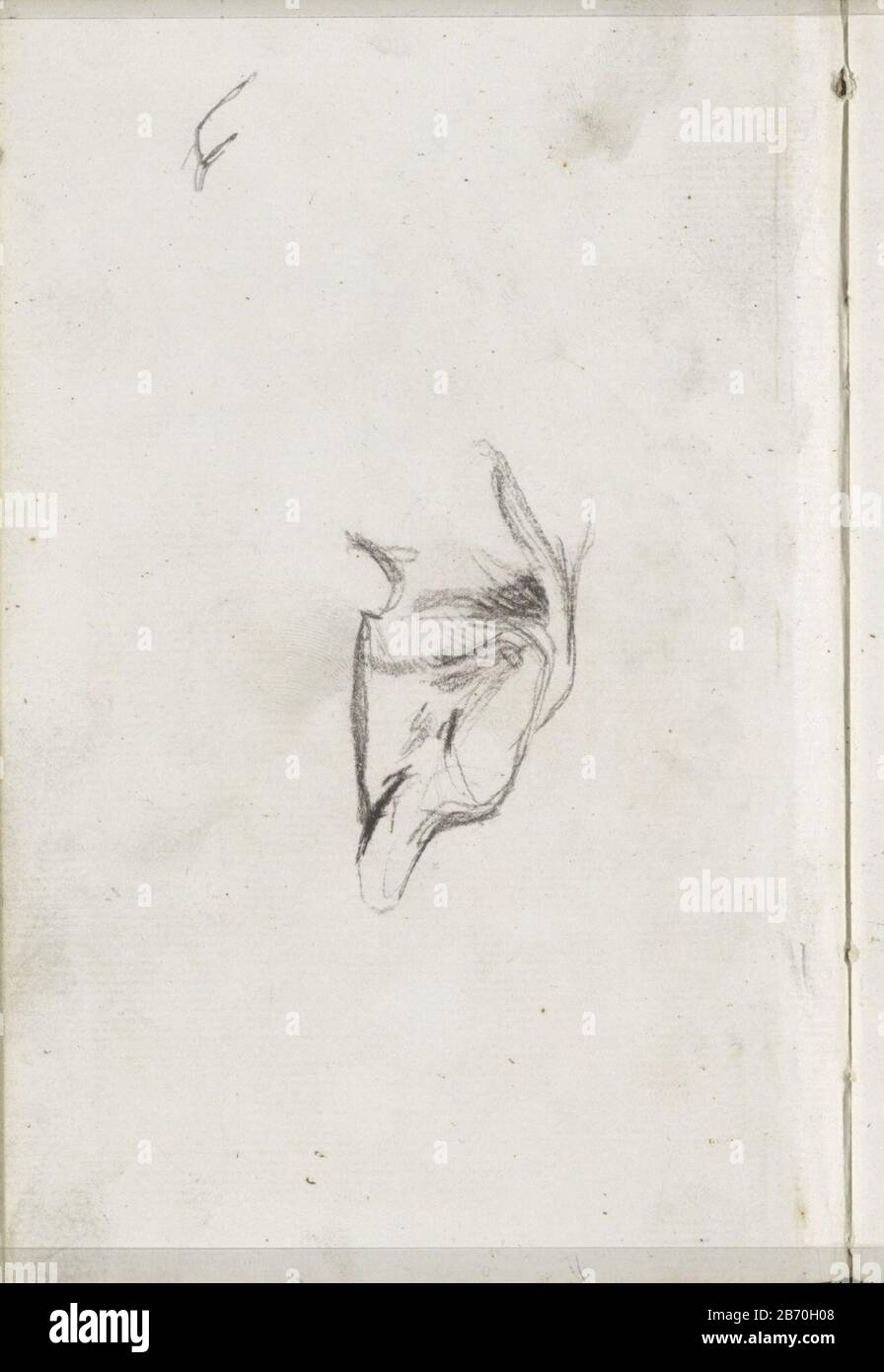 Kop van een kat Page 5 from a sketchbook with 20 bladen. Manufacturer : artist George Hendrik Breitner manufacture Place: Amsterdam Date: 1886 - approx 1895 Physical features: black chalk material: paper chalk Subject: cat Stock Photo