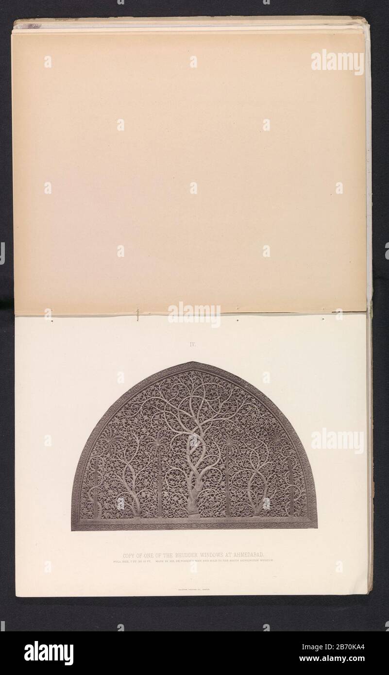 Kopie van een gedecoreerd raam van de Sidi Saiyyed Ni Jaali moskee in Ahmedabad Copy of one of the bhudder windows at Ahmedabad (titel op object) Copy of a decorated window of Sidi Saiyyed Ni Jaali mosque in AhmedabadCopy or one of the bhudder windows at Ahmedabad (title object) Property Type: photomechanical print page Item number: RP-F-2001-7-1079 -4 Inscriptions / Brands: number, recto, printed: 'IV.'opschrift, recto, printed:' Full-size, 7 ft. by 10 ft. Made by Mr. Forest's men and sold to the South Kensington Museum.' Manufacturer : Photographer: anonymous manufacturer: Helio Type Printin Stock Photo