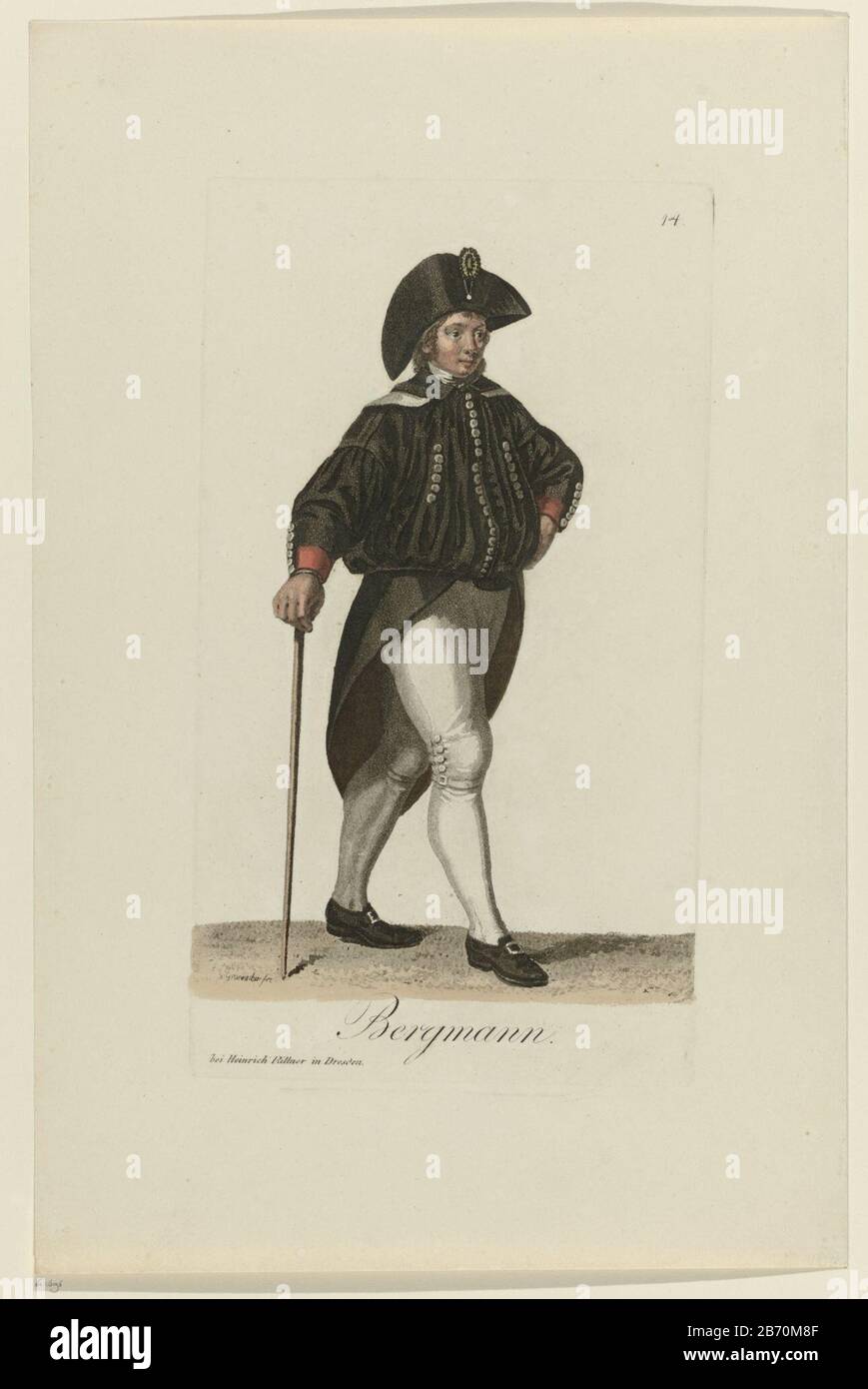Kostuum Van Een Mineur Bergmann Titel Op Object Saksische