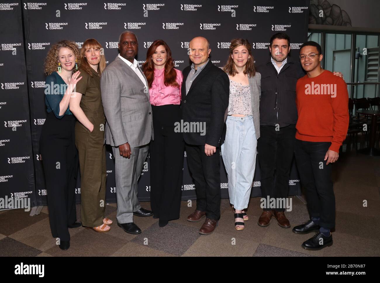 NEW YORK, NY- MARCH 12: Andre Braugher, Debra Messing, Enrico Colantoni, cast, and creative team at the photo call for the Roundabout Theatre Company production Birthday Candles held at the American Airlines Theatre on March 12, 2020, in New York City. Credit: Joseph Marzullo/MediaPunch Stock Photo