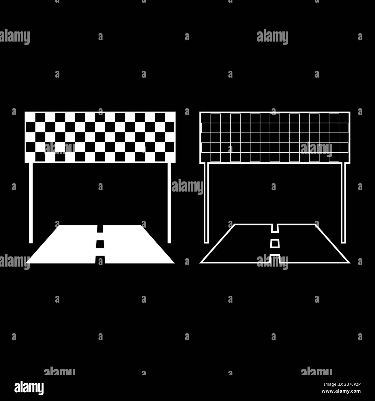 Finish and road line racing track Success concept Finishing icon