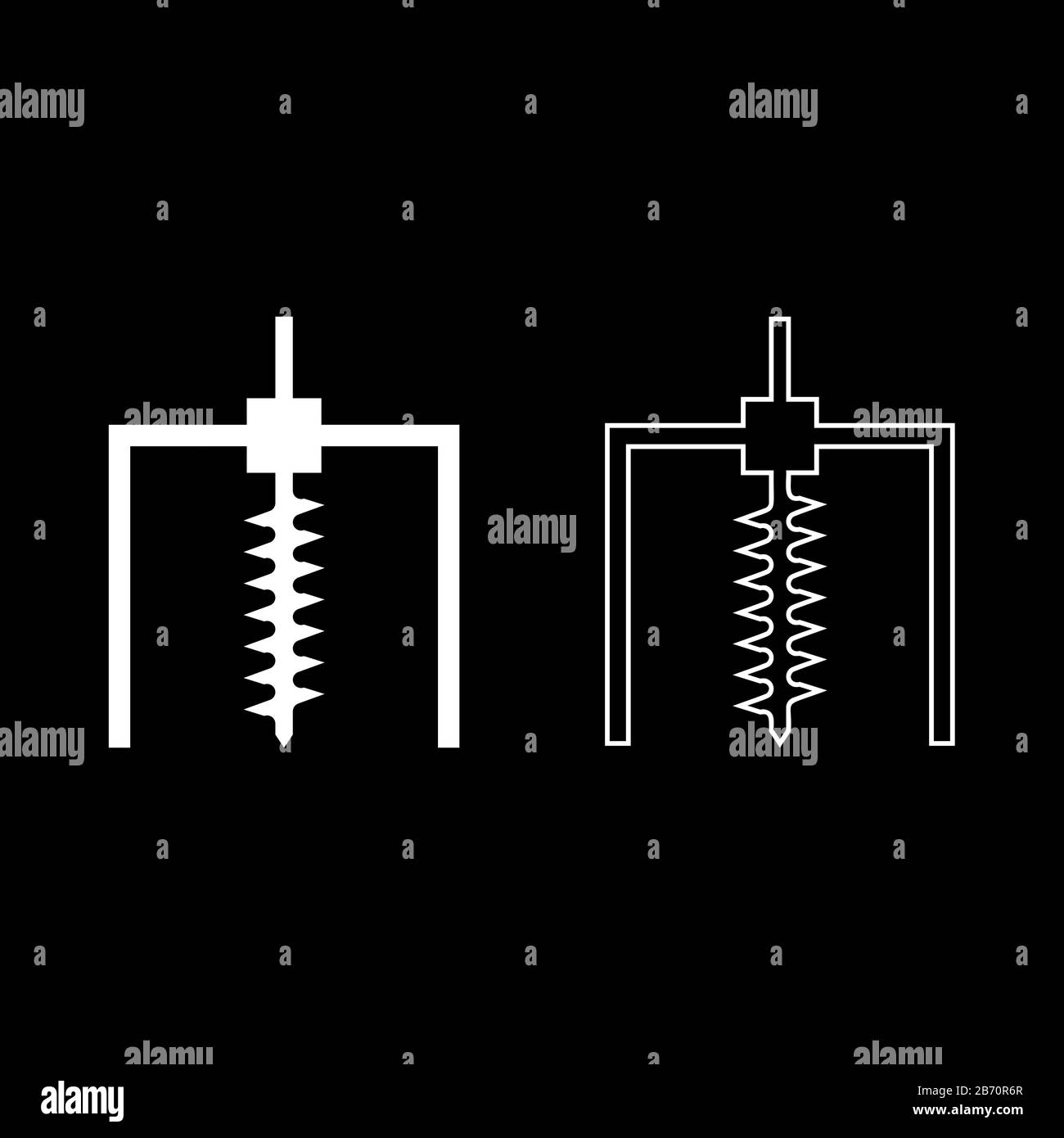 Drilling rig Bore for ground mine industry geological Boring concept Auger icon outline set white color vector illustration flat style simple image Stock Vector