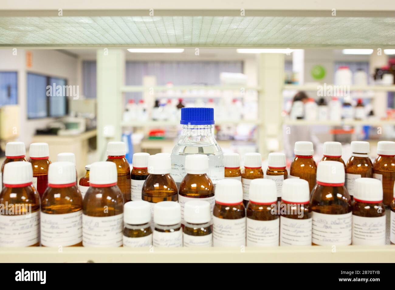 Test bottles in a laboratory Stock Photo Alamy
