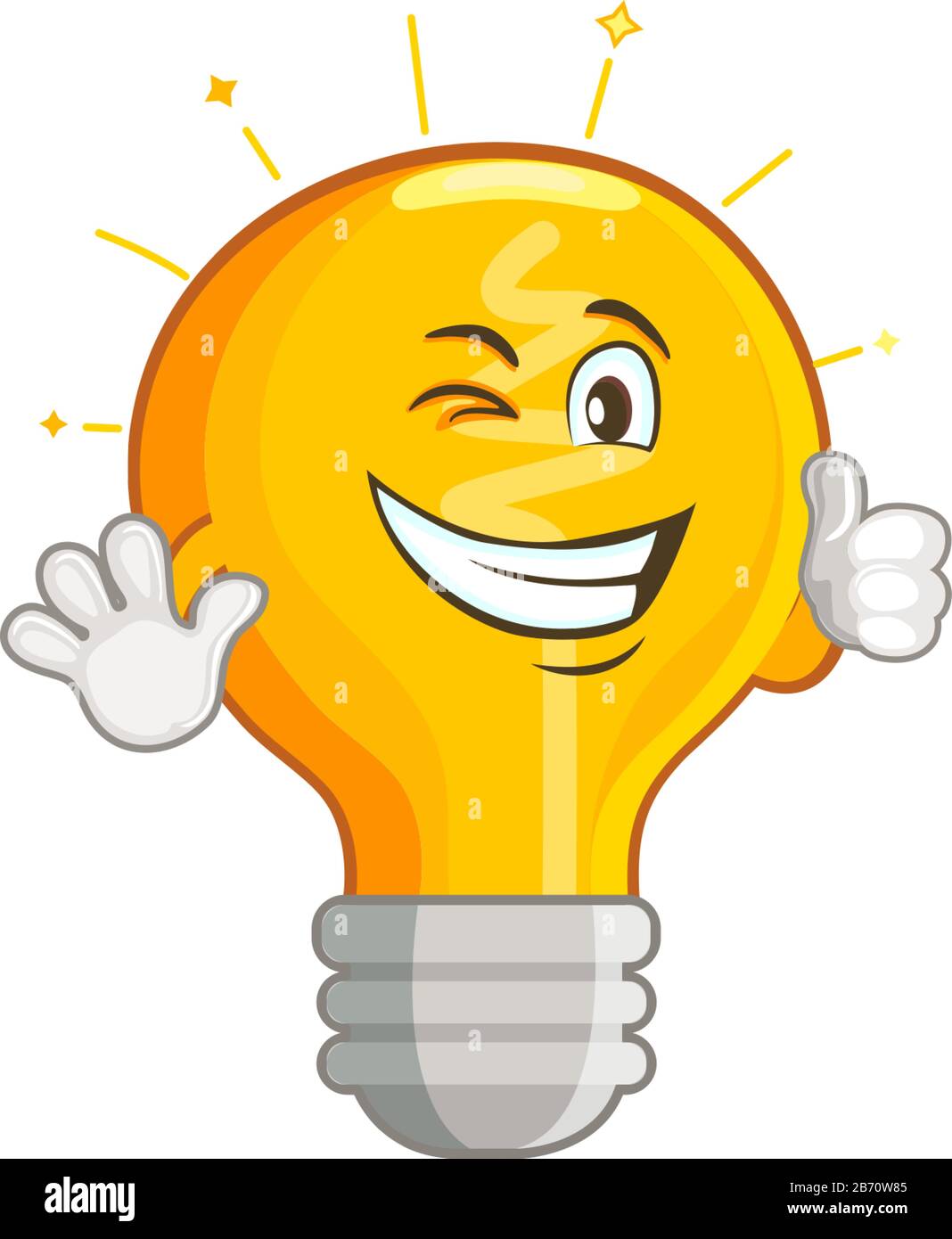 Shining yellow smiling light bulb Stock Vector Image & Art - Alamy