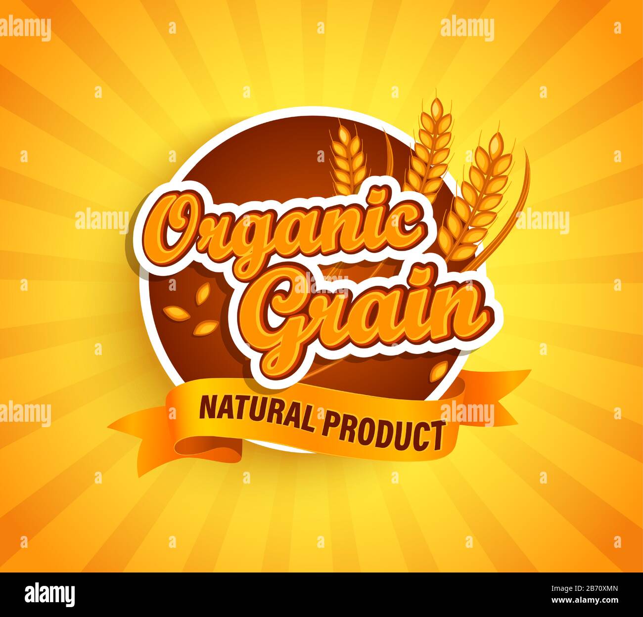 Organic grain label, natural natural product Stock Vector Image & Art