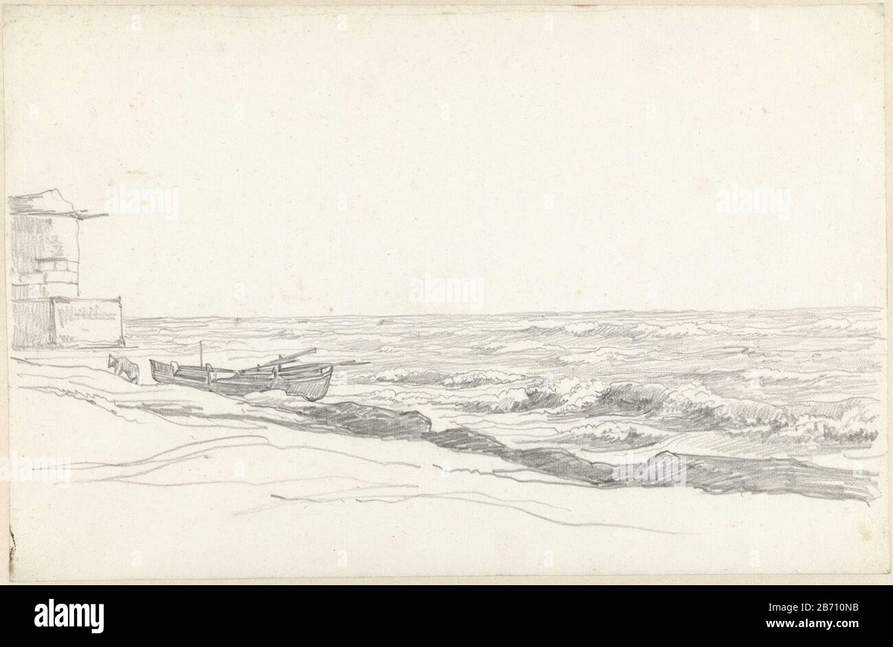 Dertig Weggegooid Herformuleren Kustgezicht met bolwerk en op het strand getrokken boot Coastal View with  bulwark and on the beach drawn boat Object Type: Drawing Object number:  RP-T 1959-487 Manufacturer : artist: Hendrik Voogd Place