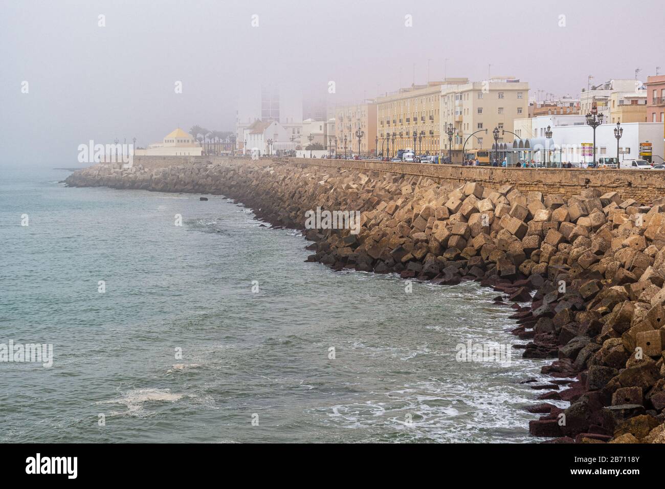 The beautiful promenade in Cadiz Stock Photo