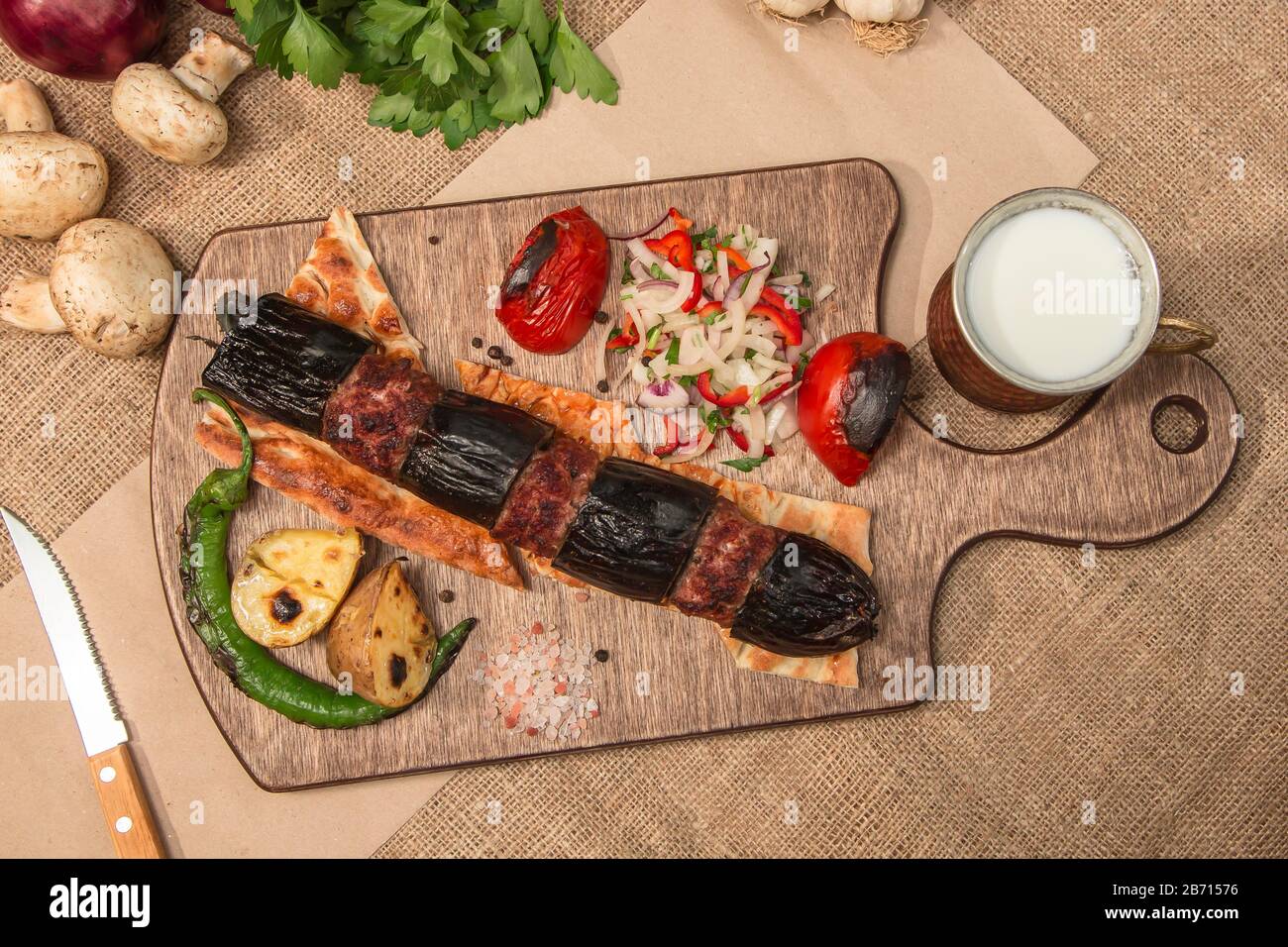 eggplant kebab from turkish cuisine Stock Photo Alamy