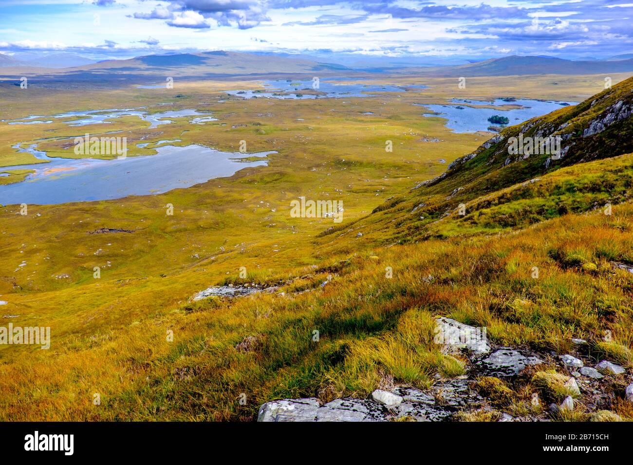 Rannoch Moor, an expanse of moor ,lochs and mountains in the Scottish Highlands Stock Photo
