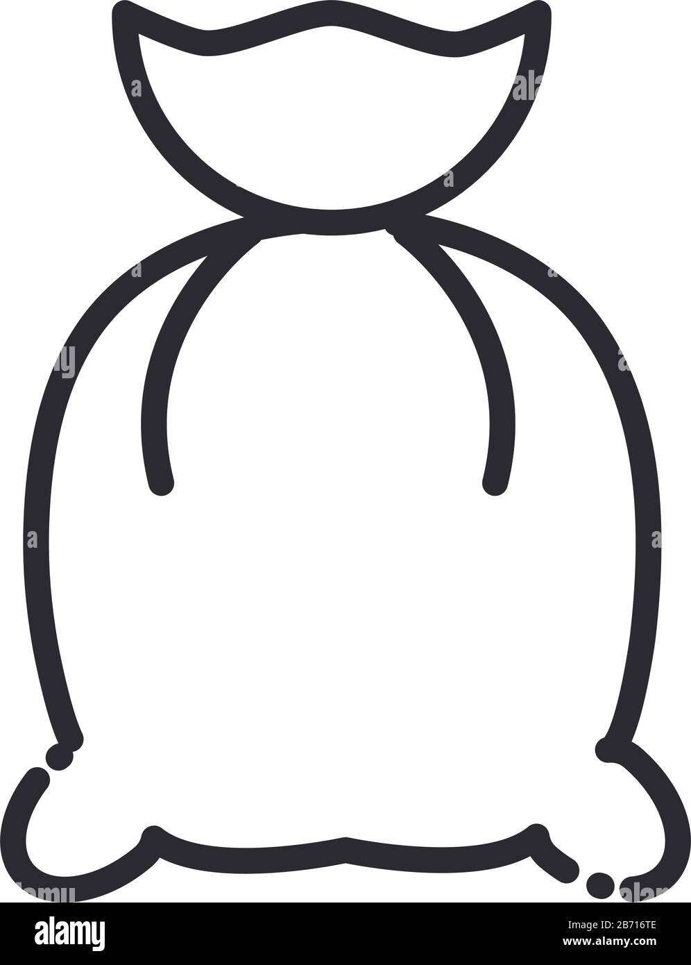 cleaning, dirty laundry bag domestic hygiene vector illustration line