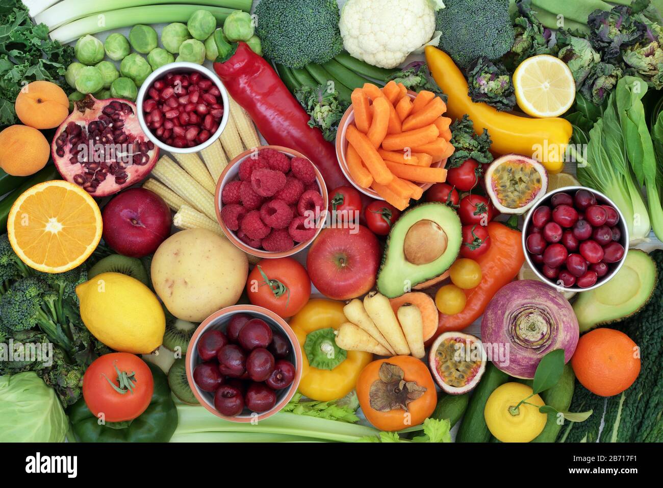 High fibre health food for fitness concept with super foods high in