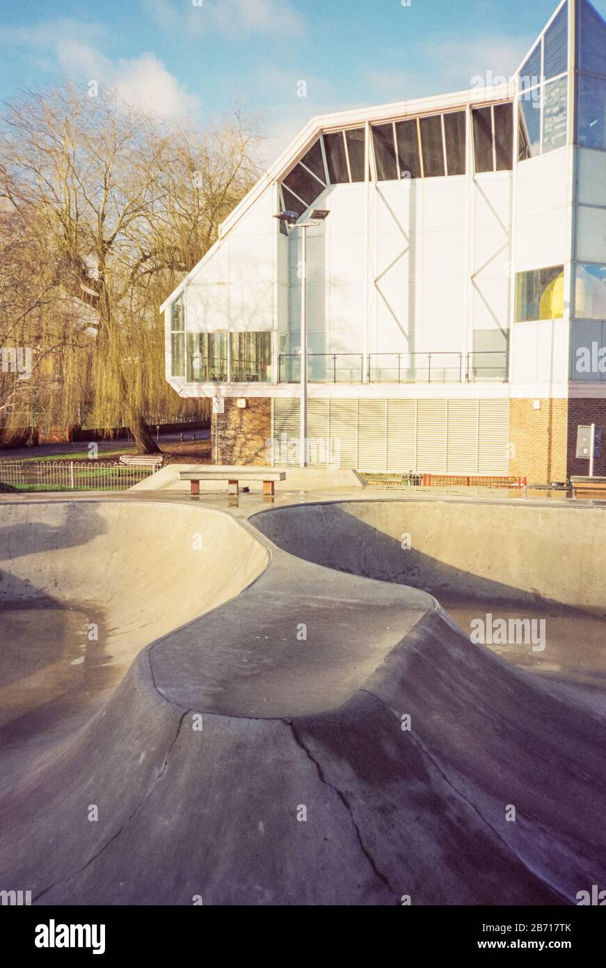 North Walls Skate Park, Winchester, Hampshire, England, United Kingdom. Stock Photo