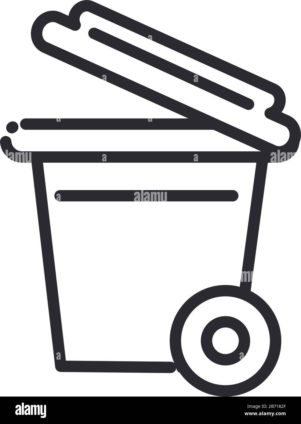rolling trash can clipart