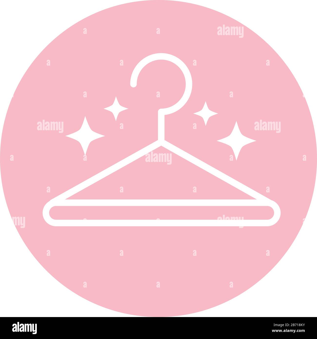 cleaning, clothes hanger laundry domestic hygiene vector illustration block color style icon Stock Vector