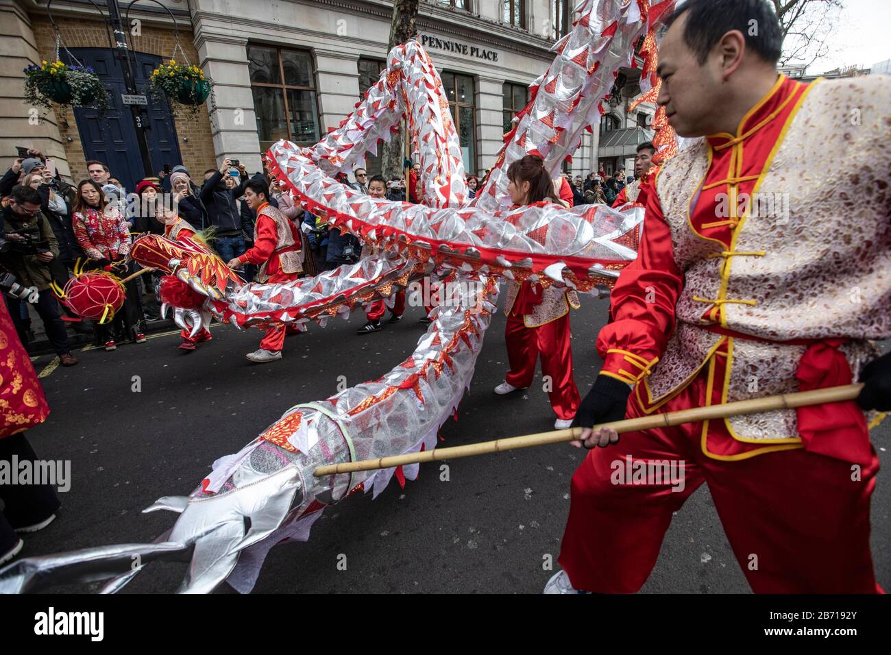 Chinese New Year Celebration in London, Year of the Rat, Sunday 26th January 2020, Chinatown, London, England, United Kingdom Stock Photo