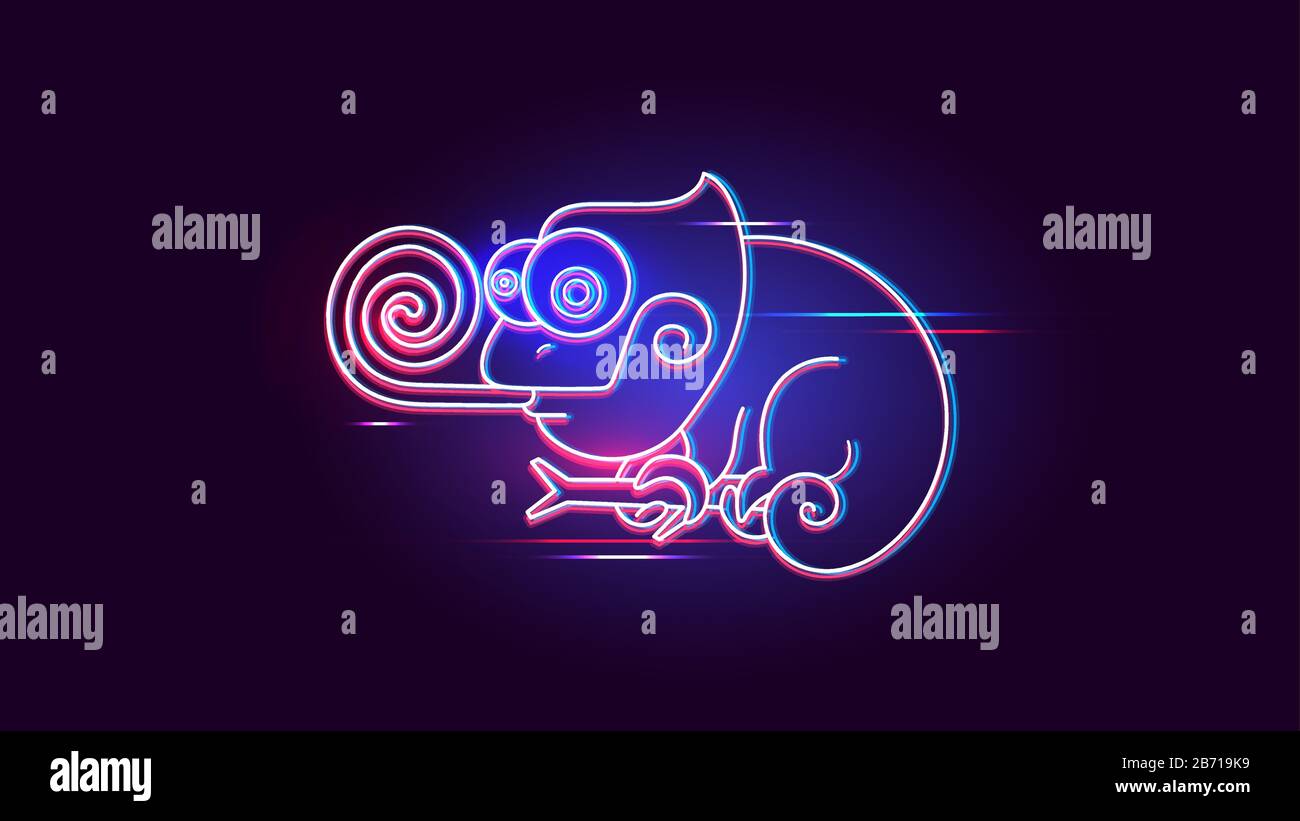 Neon Chameleon Abstract Background For Brochure, Banner Stock Vector