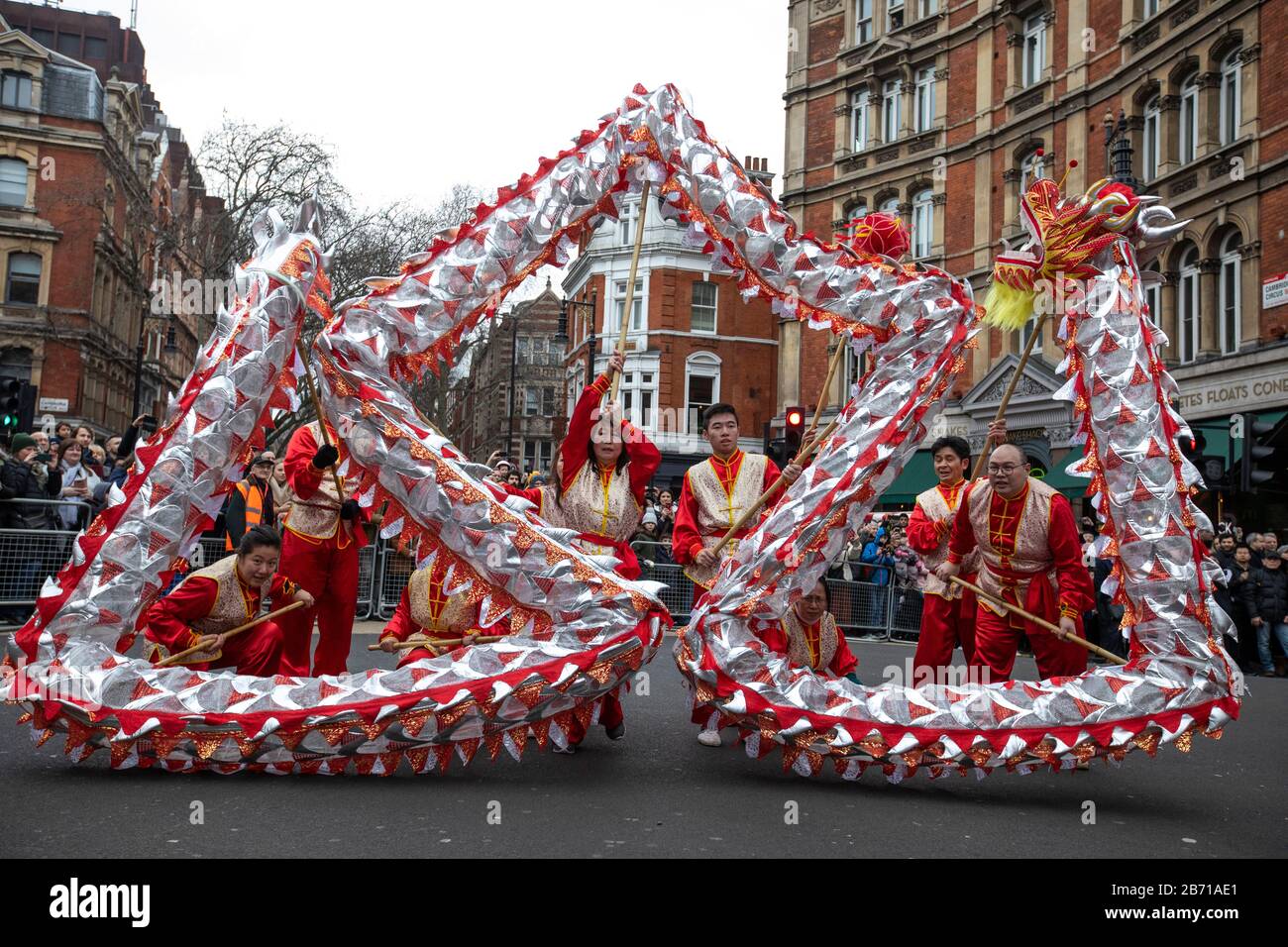 Chinese New Year Celebration in London, Year of the Rat, Sunday 26th January 2020, Chinatown, London, England, United Kingdom Stock Photo
