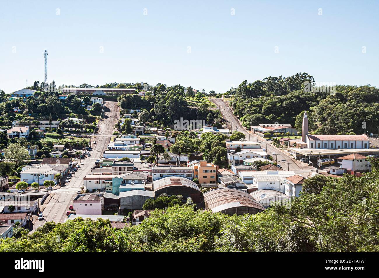 Small city in southern Brazil. Descanso, Santa Catarina, Brazil. Stock Photo